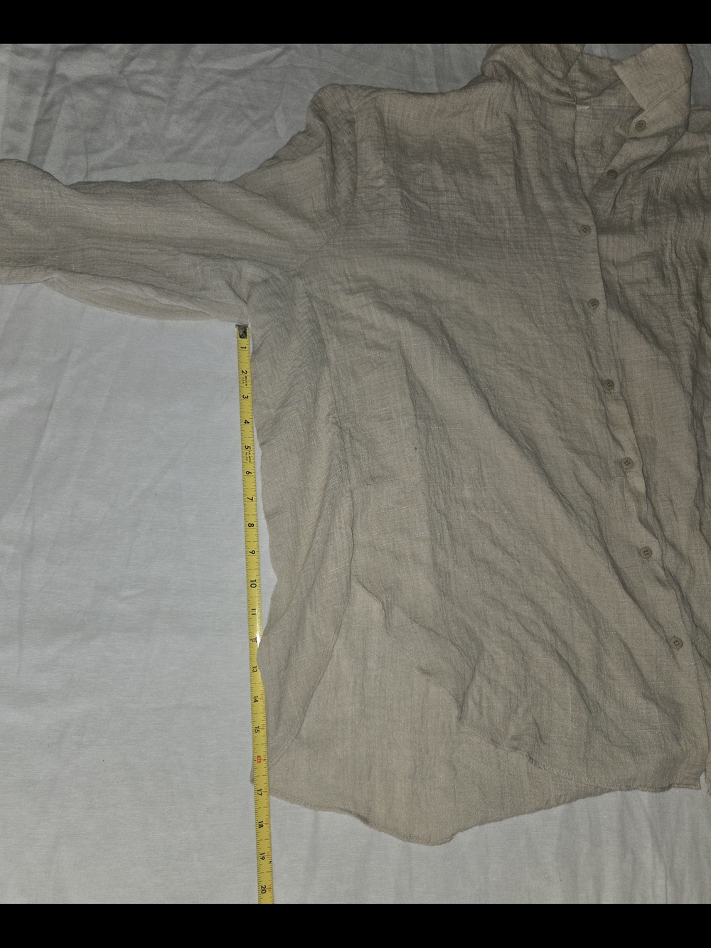 Light Beige Button-Up  Tunic - Picture 5 of 7